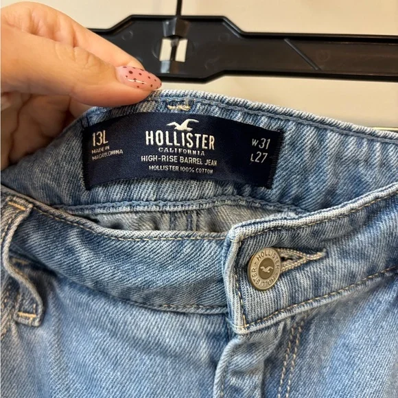 Hollister High Waisted Barrel Denim Light Wash Jeans 13L / 31 - Picture 4 of 4